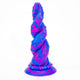 8-inch sky-blue monster dildo with suction cup and tentacle design, adult toy.