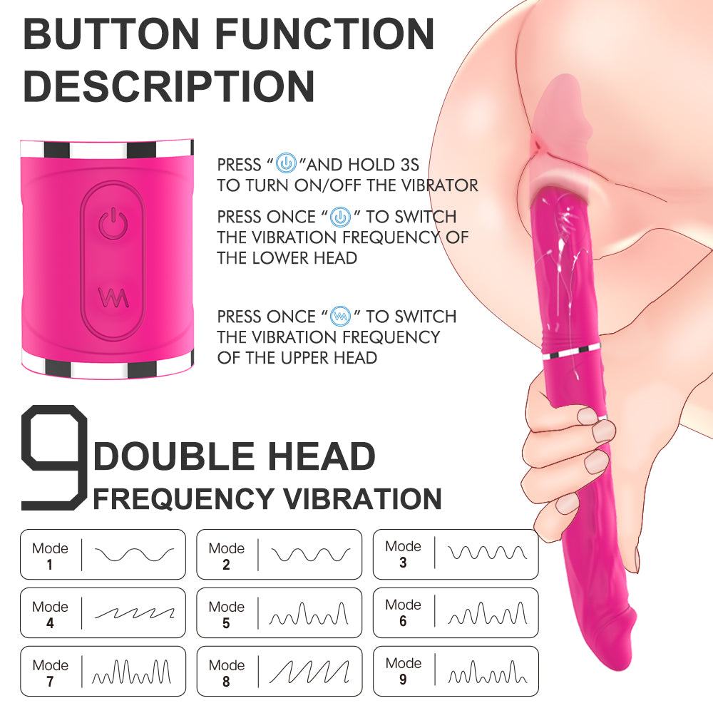 Rechargeable lifelike interactive dual-head synchronized vibrator with veined shaft and waterproof design.