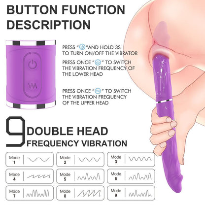 Rechargeable lifelike interactive dual-head synchronized 5.8-inch vibrator with veined shaft and waterproof design.