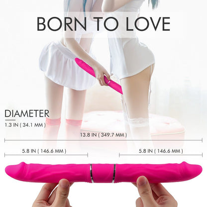 Rechargeable lifelike interactive dual-head synchronized 5.8-inch vibrator with realistic veined shaft and pronounced head.
