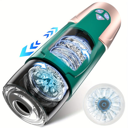 Masturbador masculino automático con 3 modos de inserción y 7 modos de rotación manos libres