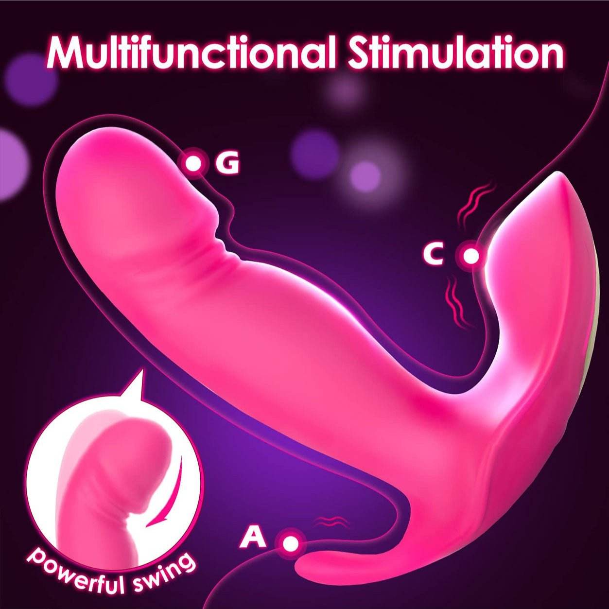 Multifunctional wearable G-spot dildo vibrator with dual-motor stimulation and app-enabled control.