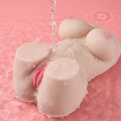 Muñeca sexual vibratoria de torso realista con ventosa y batería recargable