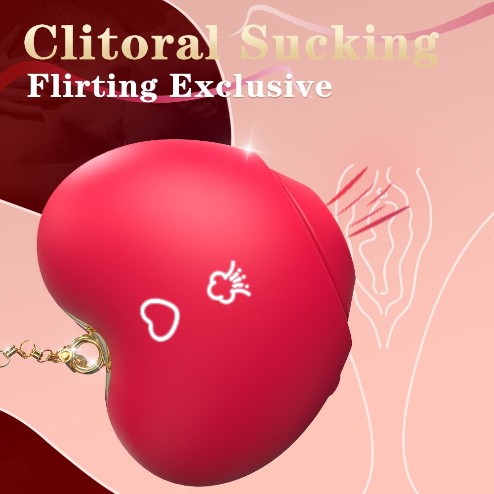 Love Cute Clitoral Suction Stimulator with heart-shaped design and air pump technology.