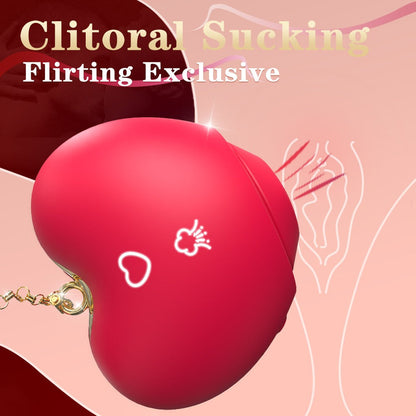 Love Cute Clitoral Suction Stimulator with heart-shaped design and air pump technology.