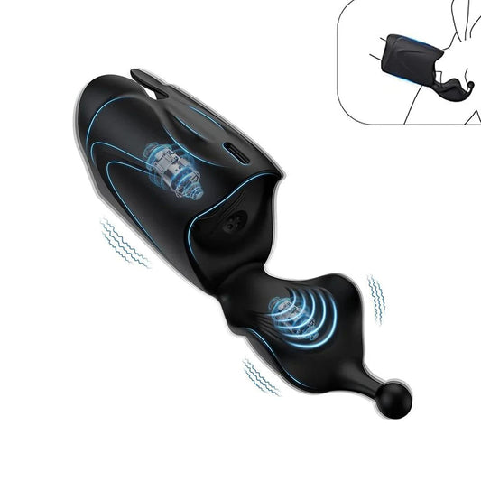 Automatic multi-use male masturbator with 10 vibration modes, made of high-grade silicone, portable design.