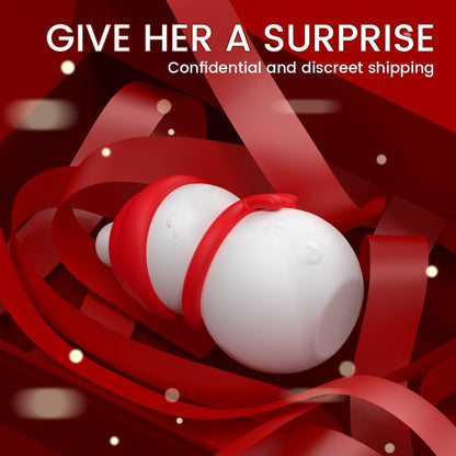 3-in-1 Heart sucking, licking, vibrating stimulator with Christmas snowman design.