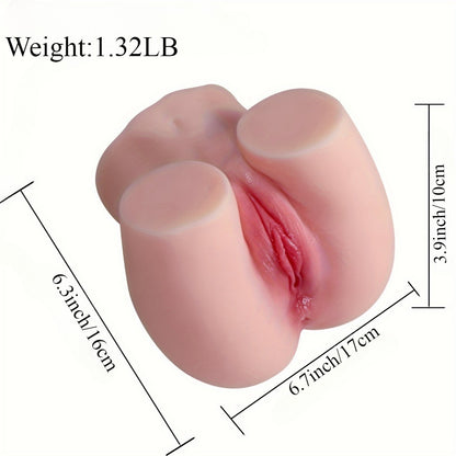 Masturbador Realista de Gran Tamaño de 1.32LB con Entradas Dobles Ajustadas